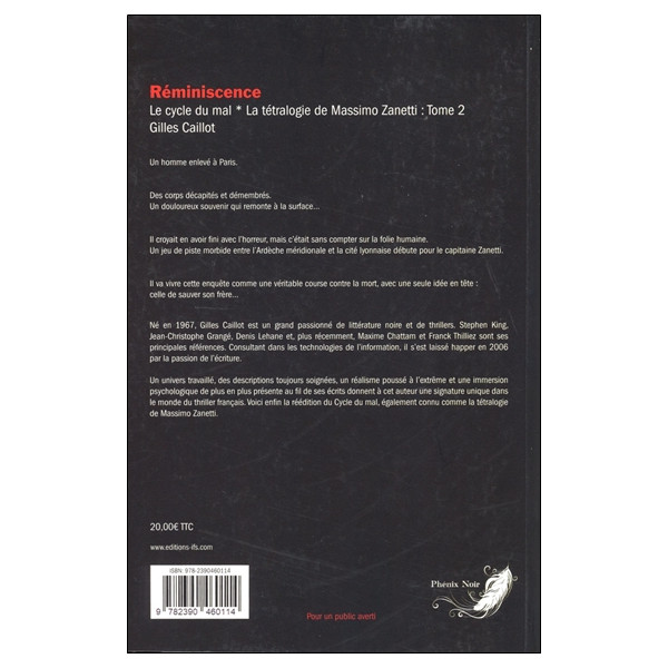 Réminiscence Tome 2 - Tétralogie Massimo Zanetti