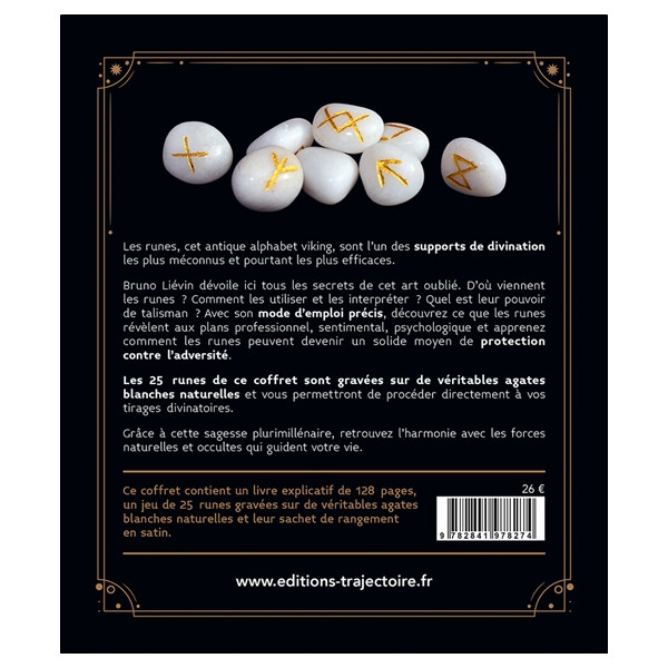 Les Runes - Le livre & 25 runes en agate - Coffret