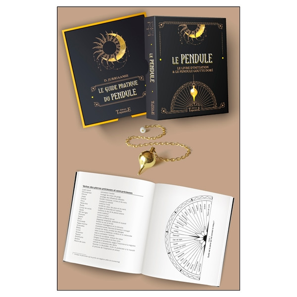 Le Pendule - Coffret - Le livre d'initiation & le pendule goutte doré