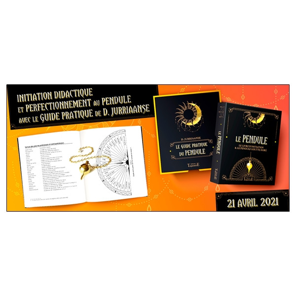 Le Pendule - Coffret - Le livre d'initiation & le pendule goutte doré
