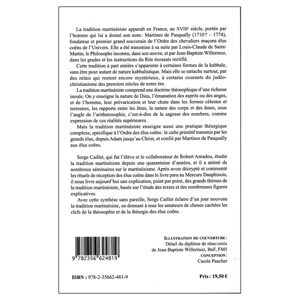 La tradition martinésiste - Théosophie et théurgie des élus coëns