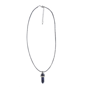 Collier Sodalite Pointe Cordon Noir