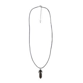 Collier Oeil de Tigre Pointe Cordon Noir