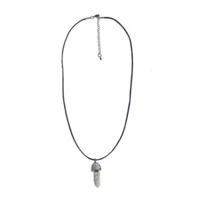 Collier Magnésite Pointe Cordon Noir