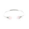 Bracelet cuivre avec Aimants Jonc Métal argenté Perles Quartz Rose