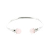 Bracelet cuivre avec Aimants Jonc Métal argenté Perles Quartz Rose