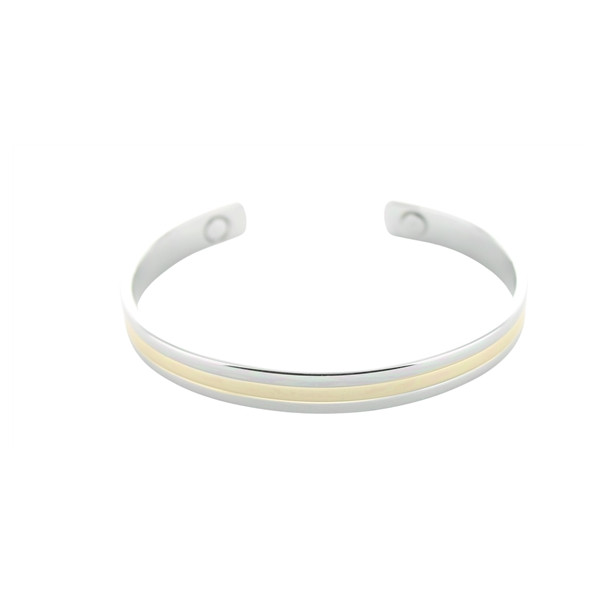 Bracelet cuivre avec Aimants Jonc plat 2 métaux