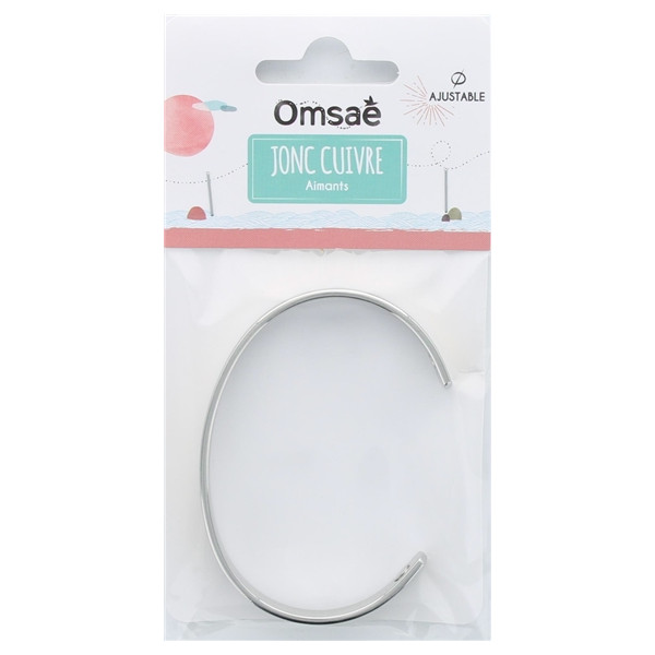 Bracelet cuivre avec Aimants Jonc plat 2 métaux