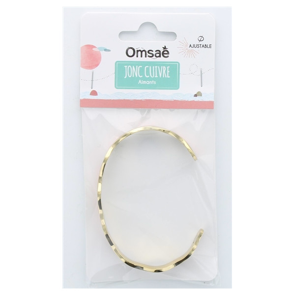 Bracelet cuivre avec Aimants Jonc Forme vagues 3 métaux