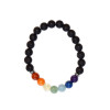 Bracelet 7 Chakras Pierre de lave Perles rondes 8 mm