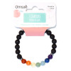 Bracelet 7 Chakras Pierre de lave Perles rondes 8 mm