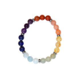 Bracelet 7 Chakras Mix  Perles rondes 8 mm