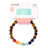 Bracelet 7 Chakras Oeil de tigre Perles rondes 8 mm