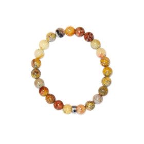 Bracelet Agate Crazy Lace Perles Rondes 8 mm
