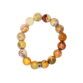 Bracelet Agate Crazy Lace Perles rondes 12 mm