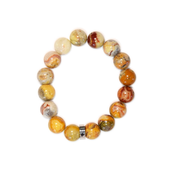 Bracelet Agate Crazy Lace Perles rondes 12 mm