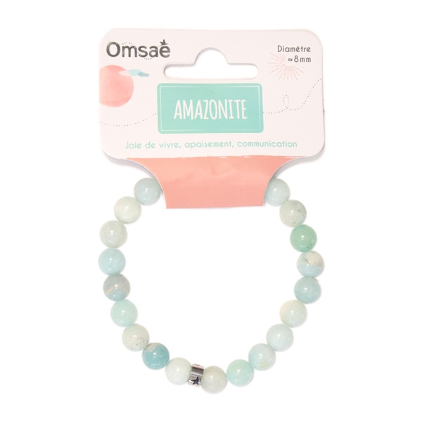 Bracelet Amazonite Perles rondes 8 mm