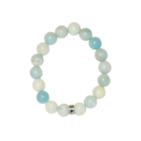 Bracelet Amazonite Perles rondes 10 mm