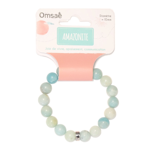Bracelet Amazonite Perles rondes 10 mm