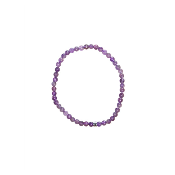 Bracelet Améthyste Perles rondes 4 mm
