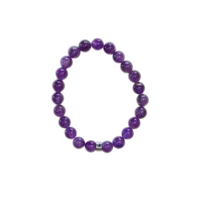 Bracelet Améthyste Perles rondes 8 mm