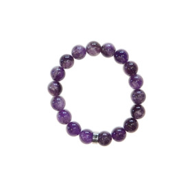 Bracelet Améthyste Perles rondes 10 mm