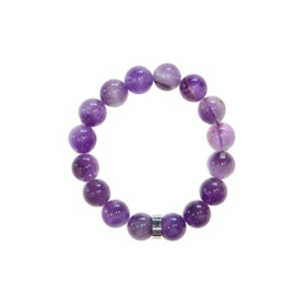 Bracelet Améthyste Perles rondes 12 mm
