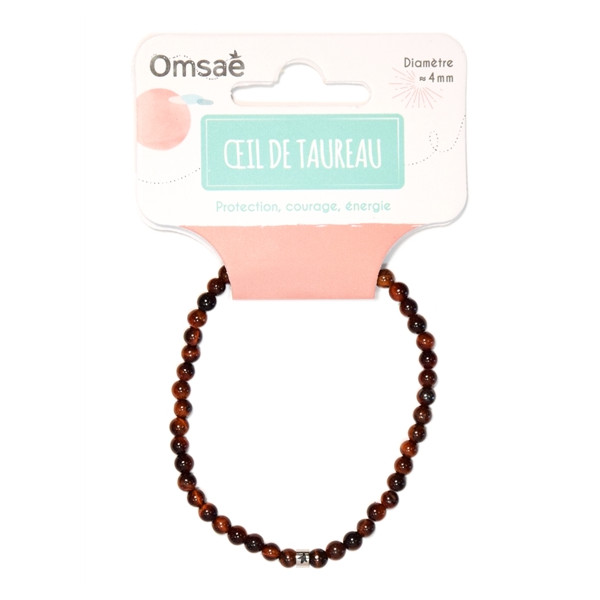 Bracelet Oeil de Taureau Perles rondes 4 mm