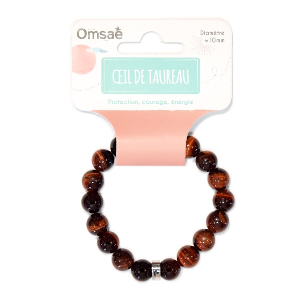 Bracelet Oeil de Taureau Perles rondes 10 mm