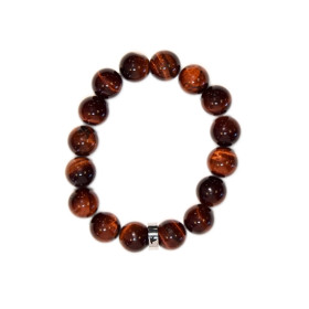 Bracelet Oeil de Taureau Perles rondes 12 mm