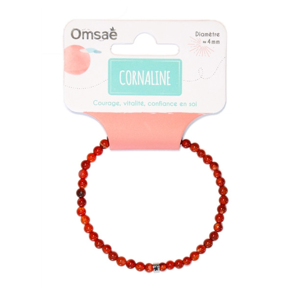 Bracelet Cornaline Perles rondes 4 mm