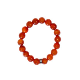 Bracelet Cornaline Perles rondes 10 mm