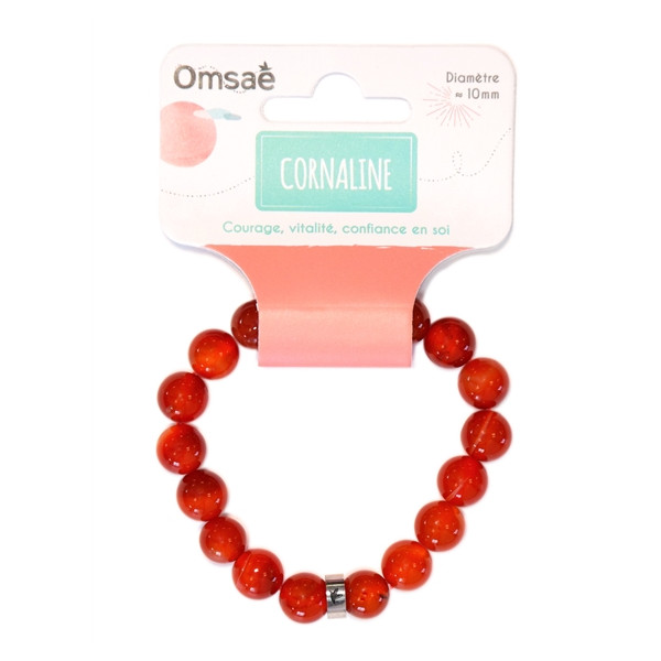Bracelet Cornaline Perles rondes 10 mm
