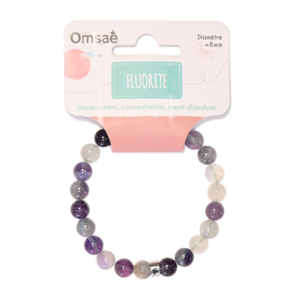 Bracelet Fluorite Perles Rondes 8 mm