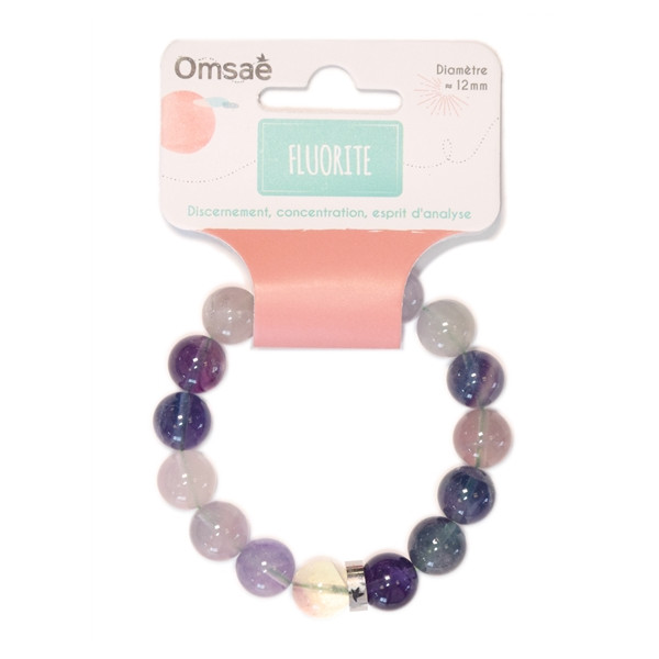 Bracelet Fluorite Perles rondes 12 mm