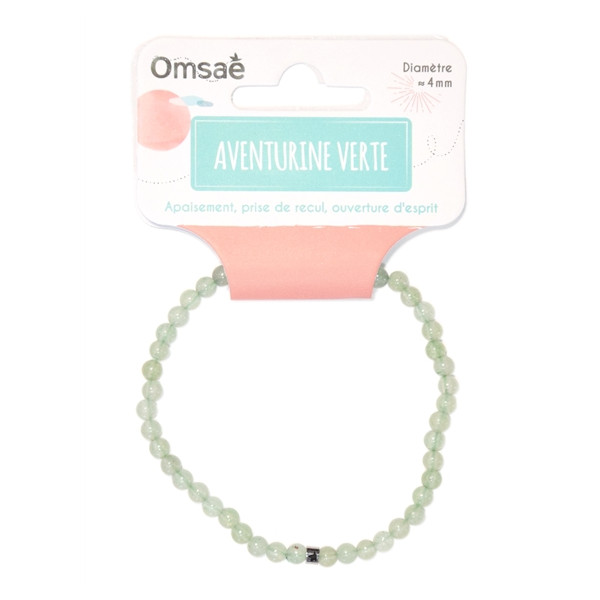 Bracelet Aventurine Verte Perles rondes 4 mm