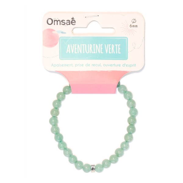 Bracelet Aventurine Verte Perles rondes 6 mm