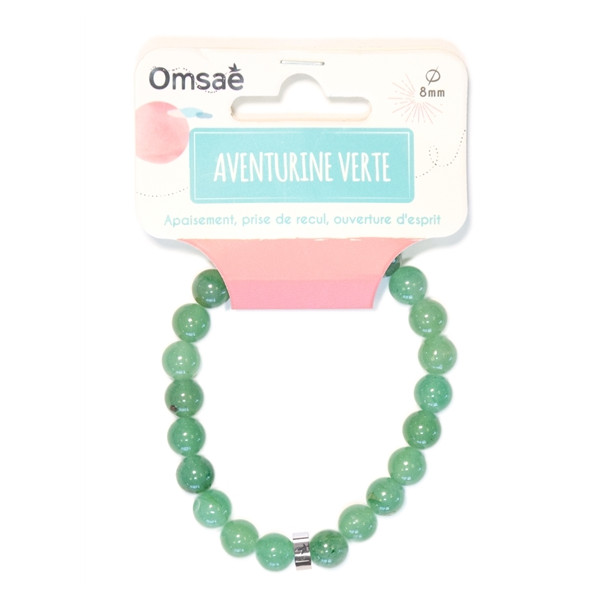 Bracelet Aventurine Verte Perles rondes 8 mm