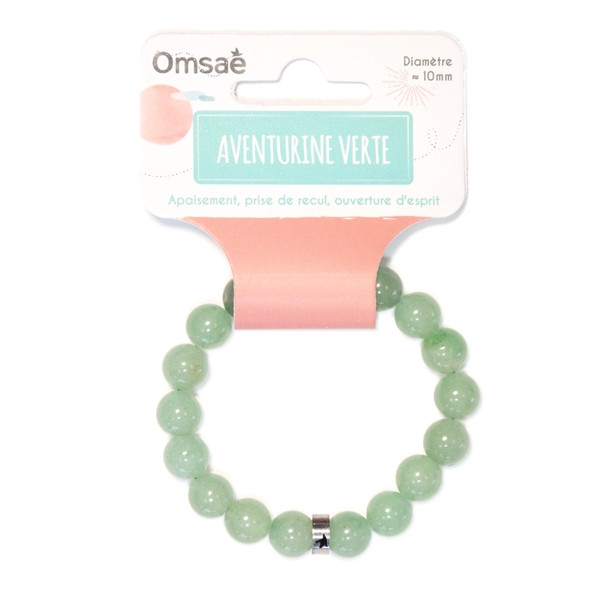 Bracelet Aventurine Verte Perles rondes 10 mm