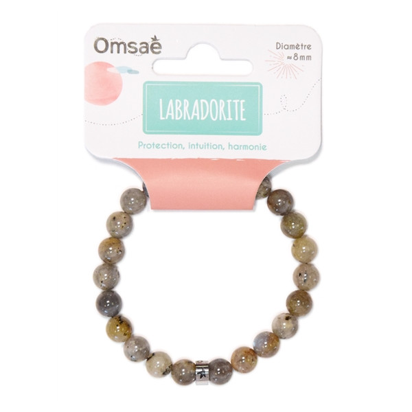 Bracelet Labradorite Perles rondes 8 mm