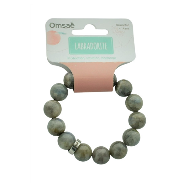 Bracelet Labradorite Perles rondes 14 mm
