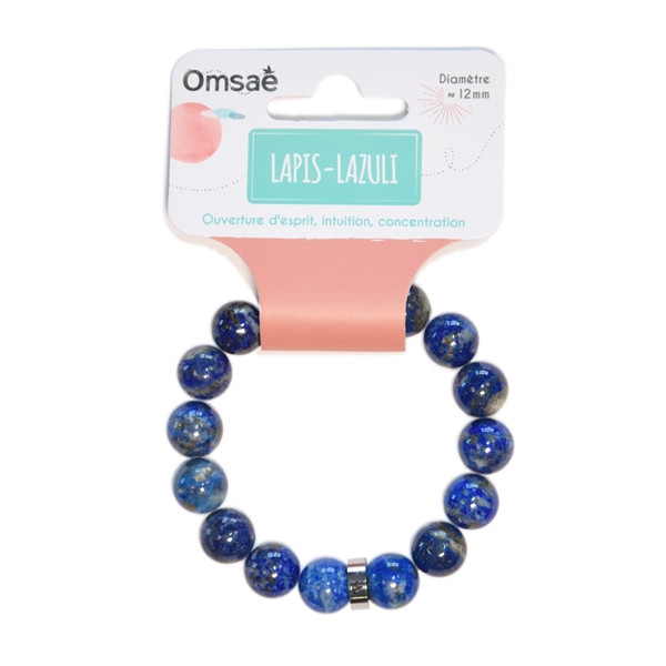 Bracelet Lapis-Lazuli Perles rondes 12 mm
