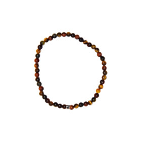 Bracelet Mix Oeil de Tigre de Taureau et de Faucon Perles rondes 4 mm