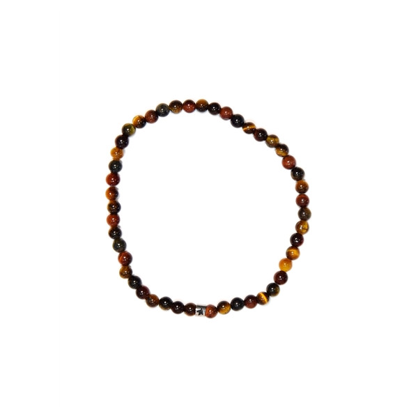 Bracelet Mix Oeil de Tigre de Taureau et de Faucon Perles rondes 4 mm