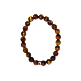 Bracelet Mix Oeil de Tigre de Taureau et de Faucon Perles rondes 8 mm