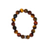 Bracelet Mix Oeil de Tigre de Taureau et de Faucon Perles rondes 10 mm