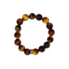 Bracelet Mix Oeil de Tigre de Taureau et de Faucon Perles rondes 12 mm