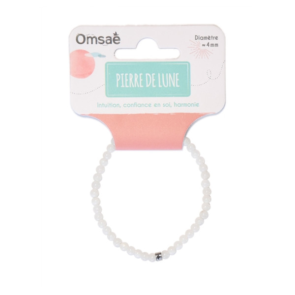 Bracelet Pierre de Lune Perles rondes 4 mm
