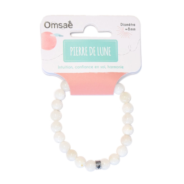 Bracelet Pierre de Lune Perles rondes 8 mm