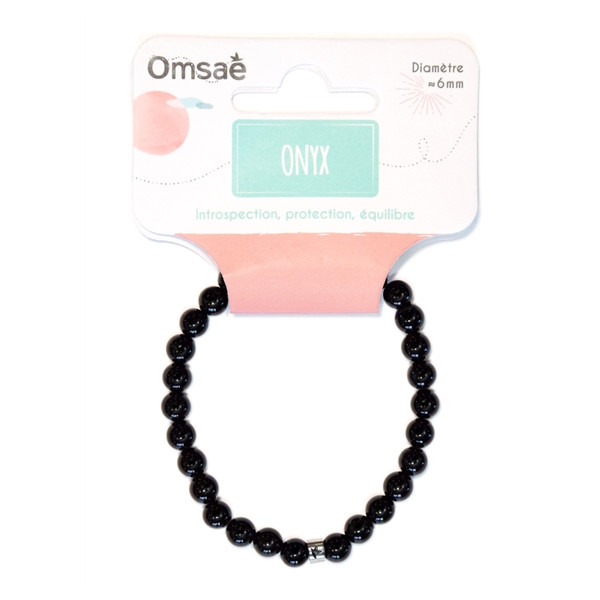 Bracelet Onyx Perles rondes 6 mm